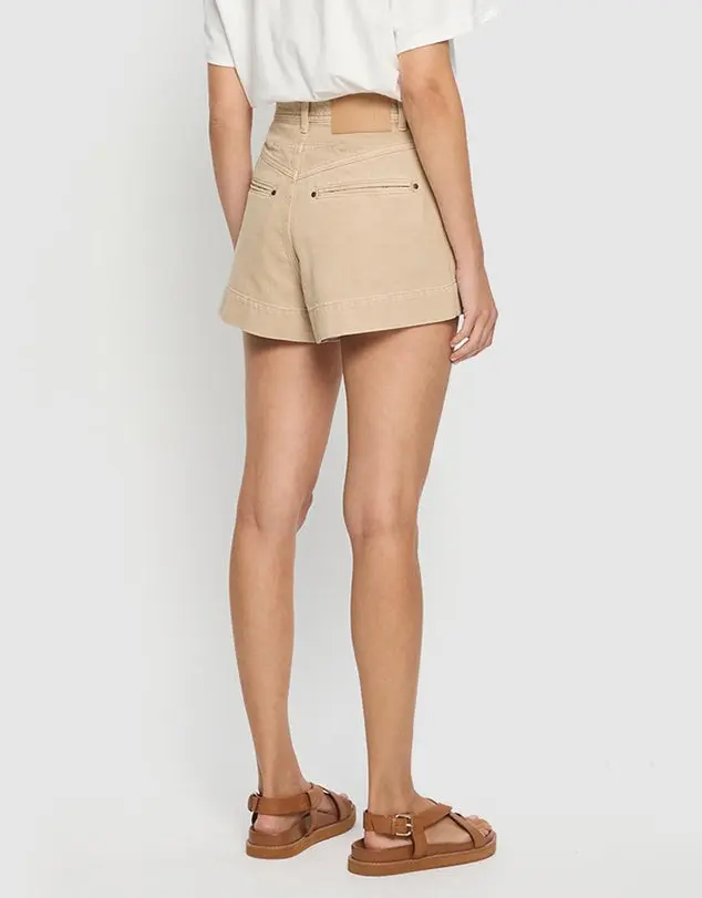 Evie Denim Shorts in Sand - Image 4