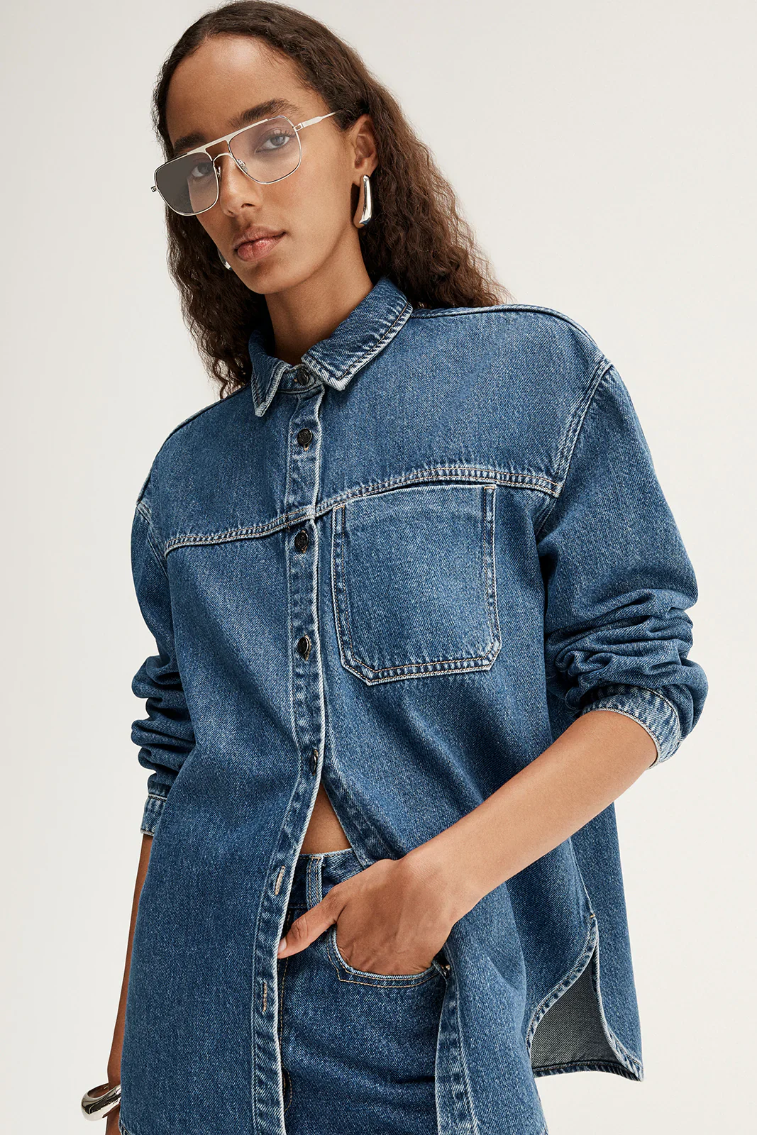 Kennedy Denim Shirt in Dark Indigo - Image 5