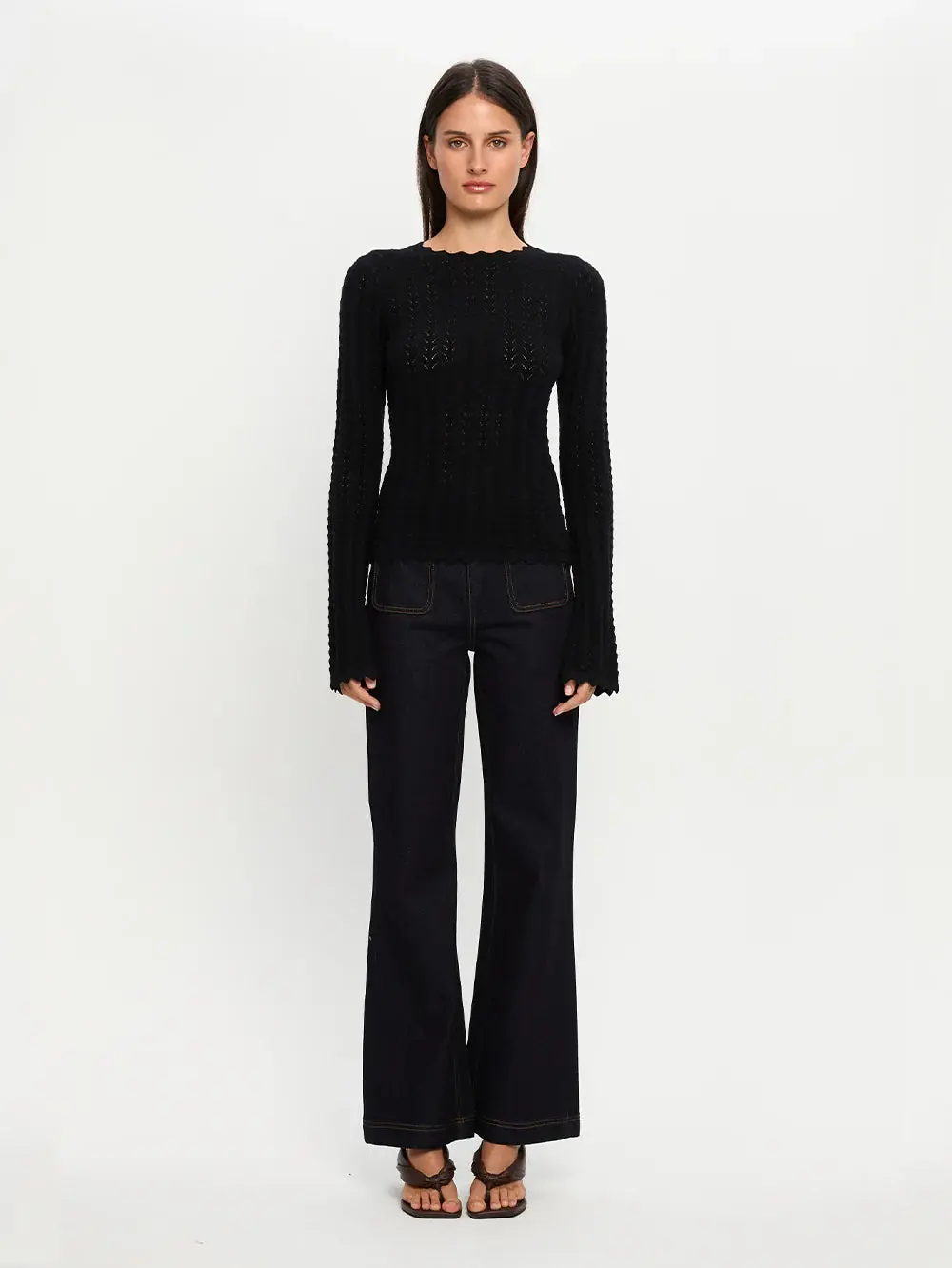 Logan Knit Top in Black - Image 4