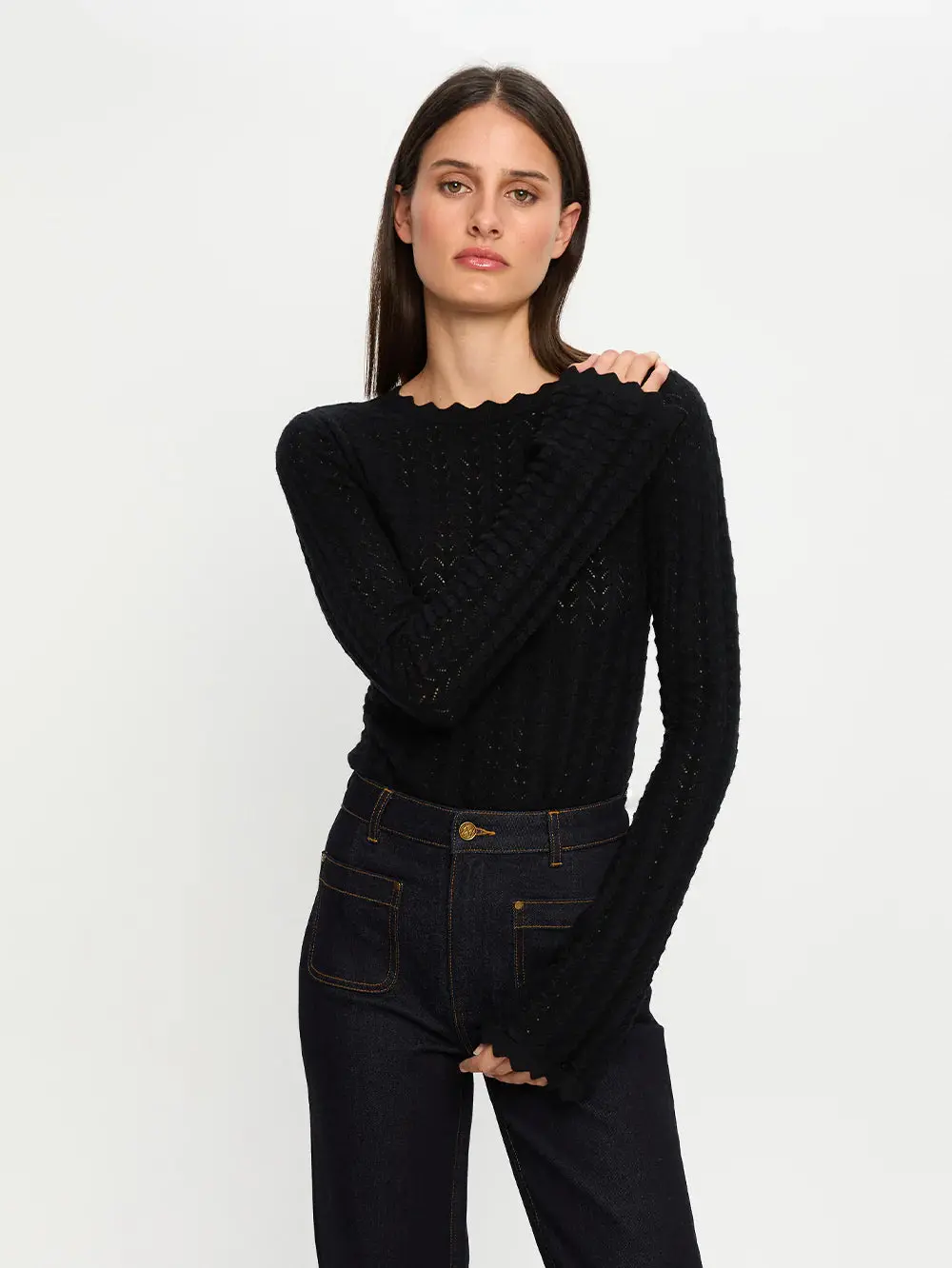 Logan Knit Top in Black - Image 7