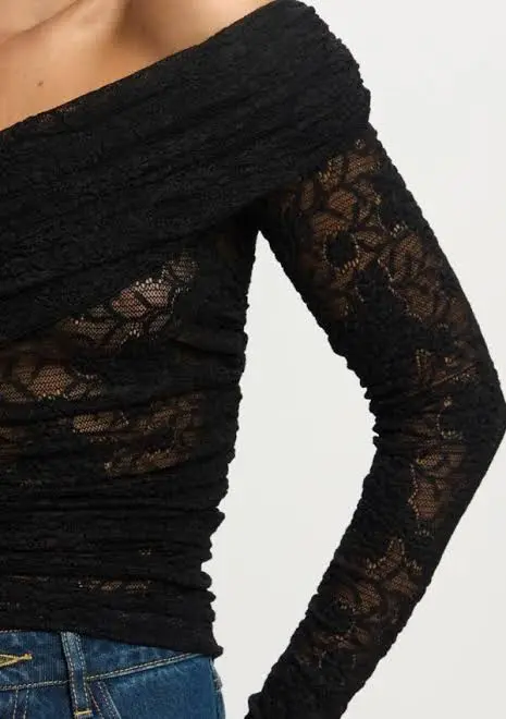 Marie Lace Top in Black - Image 3