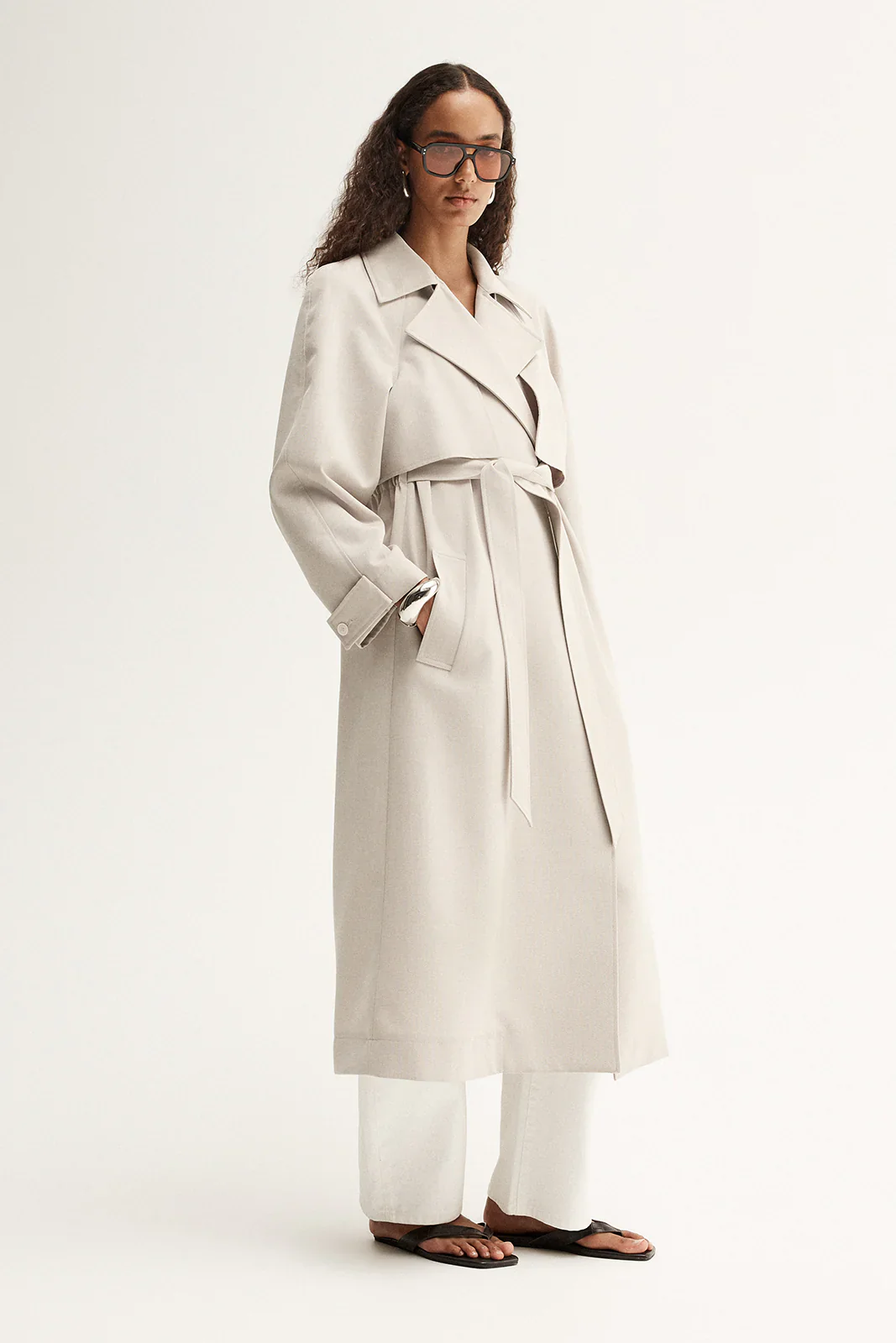Nova Trench Coat in Pebble - Image 5
