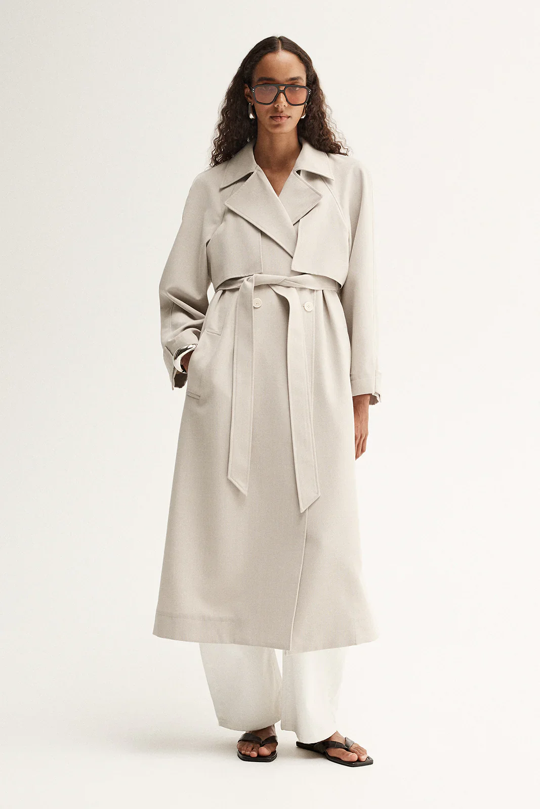 Nova Trench Coat in Pebble - Image 6