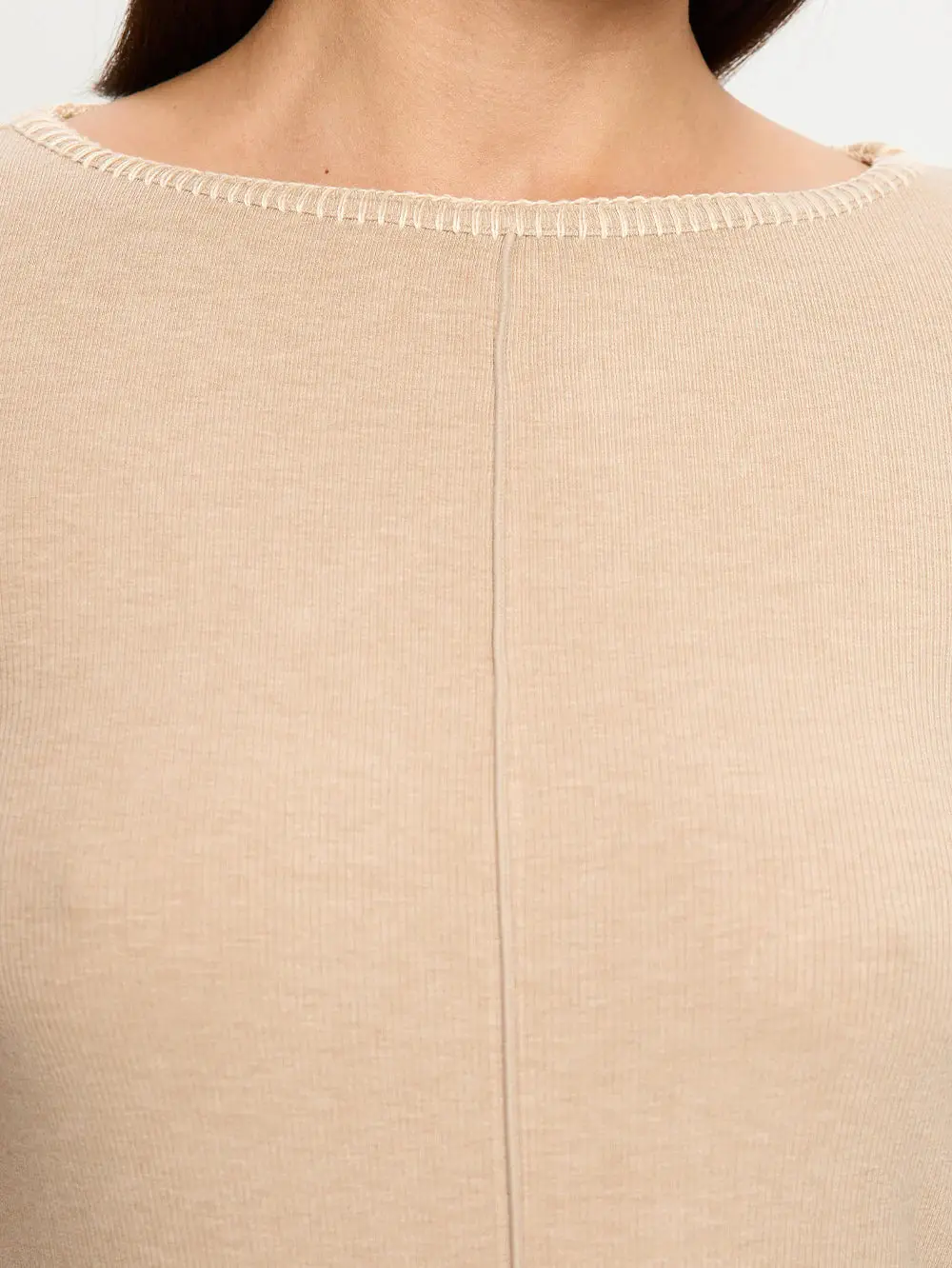 Quinn Knit Top in Taupe - Image 5