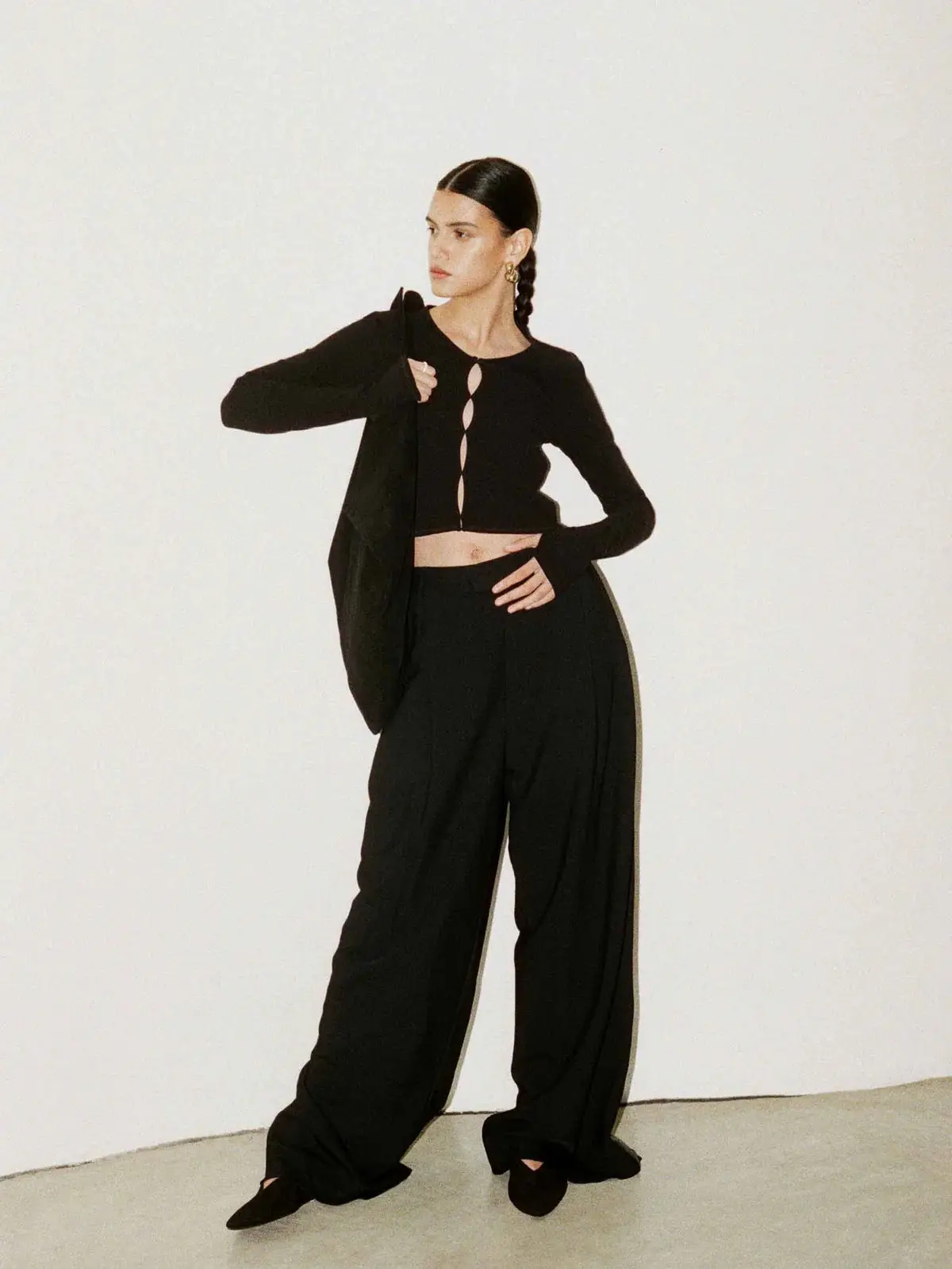 Slim Fit Cutout Detail Rib Top - Image 4