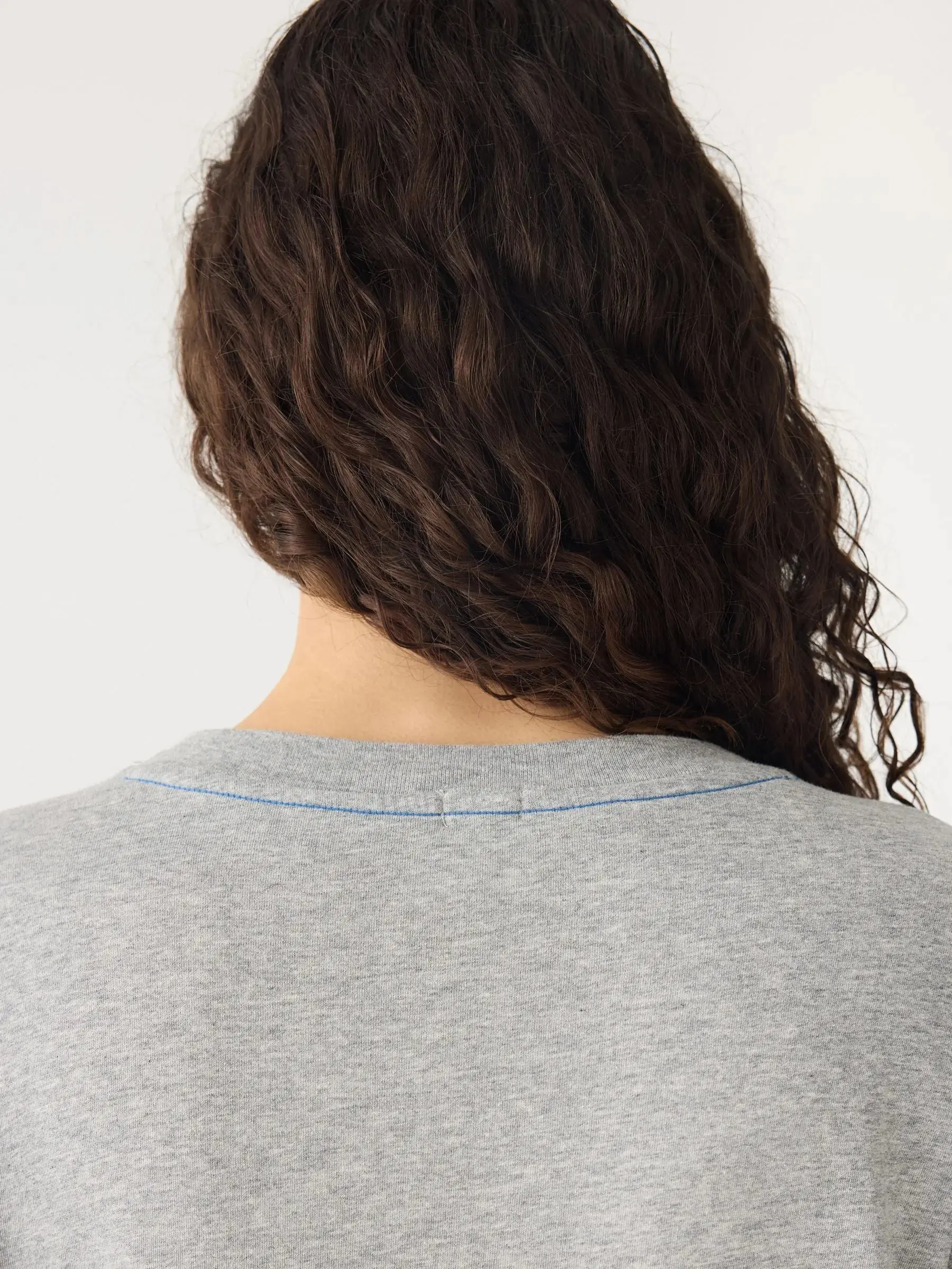 Slouch Dot Tee In Grey Marle Cobalt - Image 3