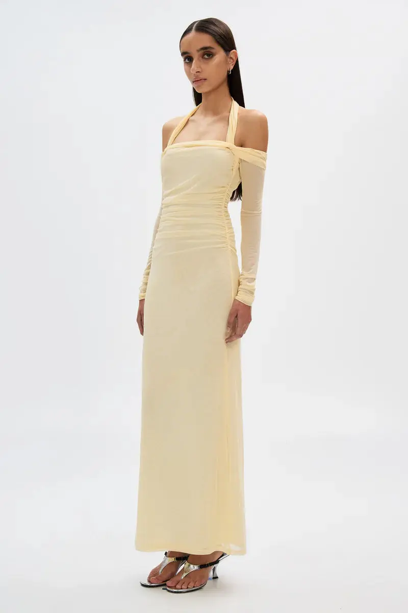Sonnet Mesh Dress in Butter - Image 4