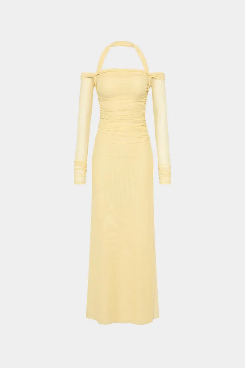 Sonnet Mesh Dress in Butter - Image 5