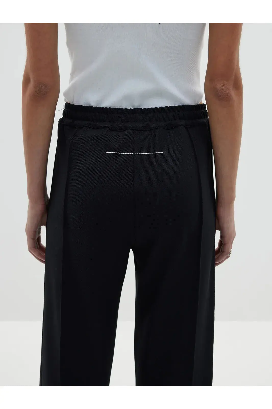 Twill Pinstitch Detail Pant in Black - Image 4
