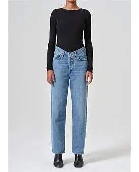 V-waist baggy Jean in Fairway - Image 4